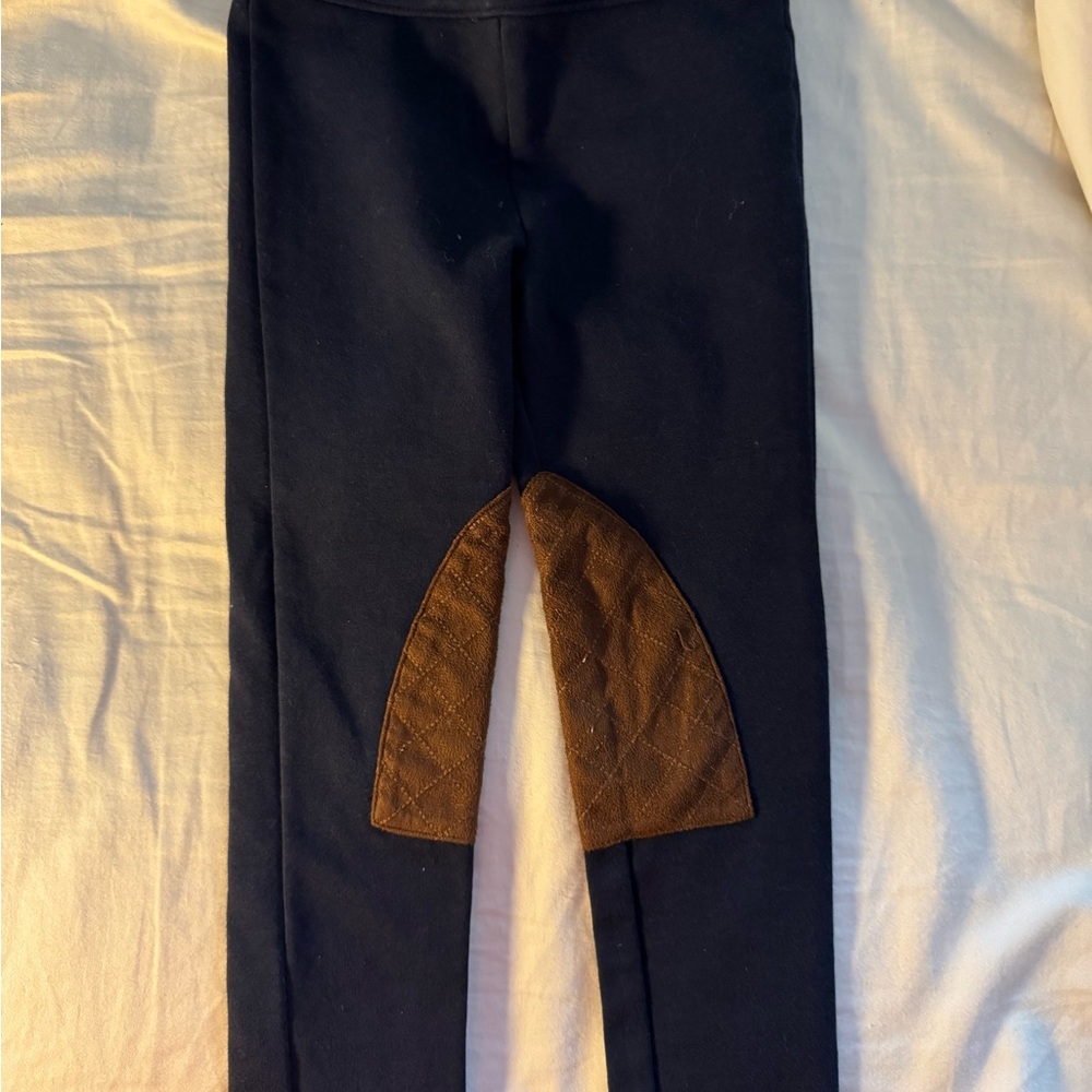 Janie and Jack girls Navy Riding Pants with Brown Patches